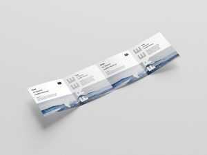 Free square 4-fold leaflet mockup