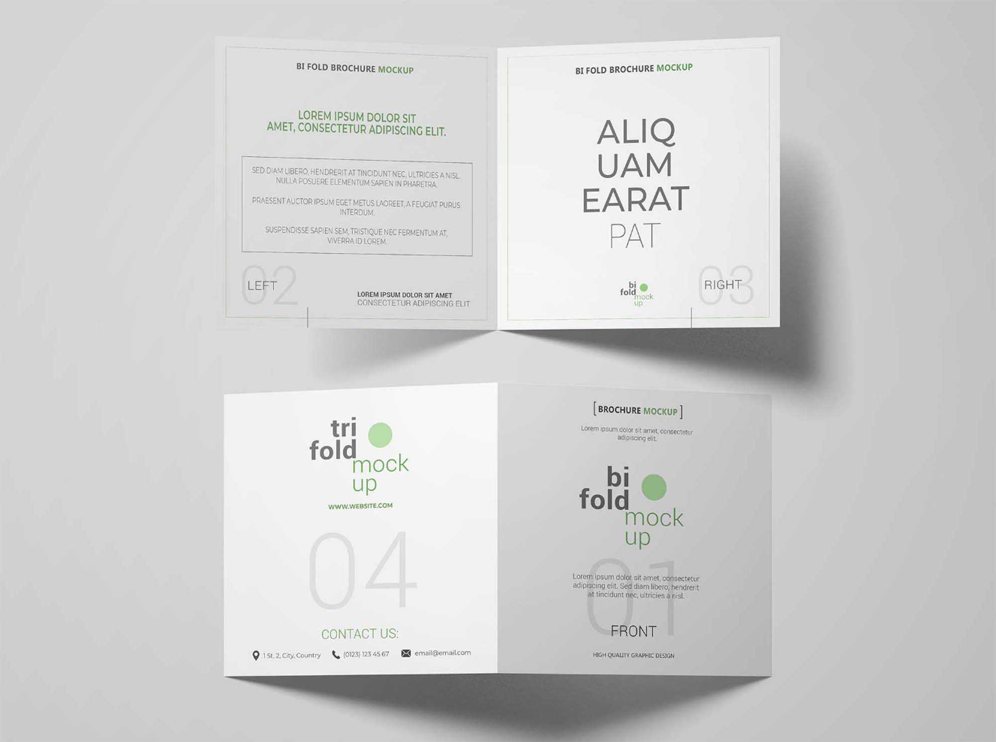 Free Square Bifold Brochure Mockup (PSD)