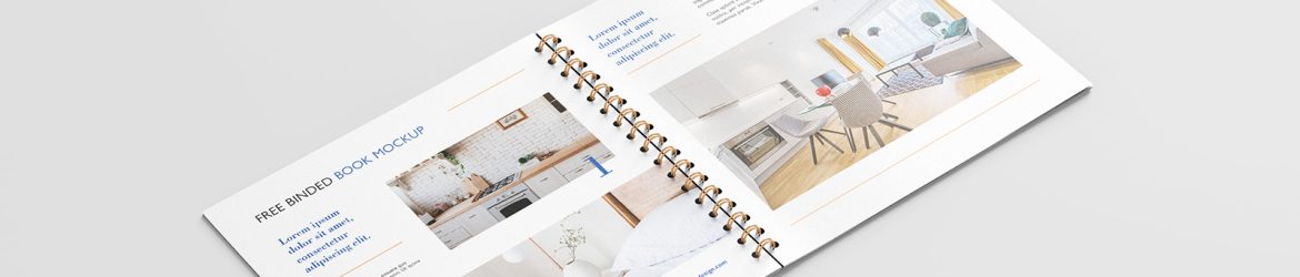 Free square binded brochure mockup
