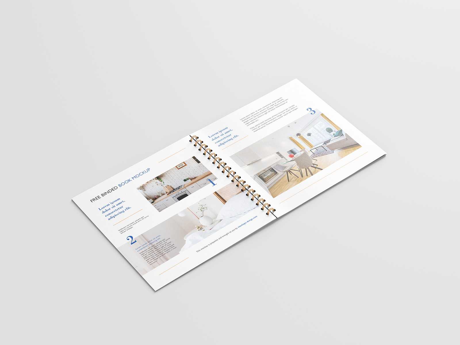 Free square binded brochure mockup