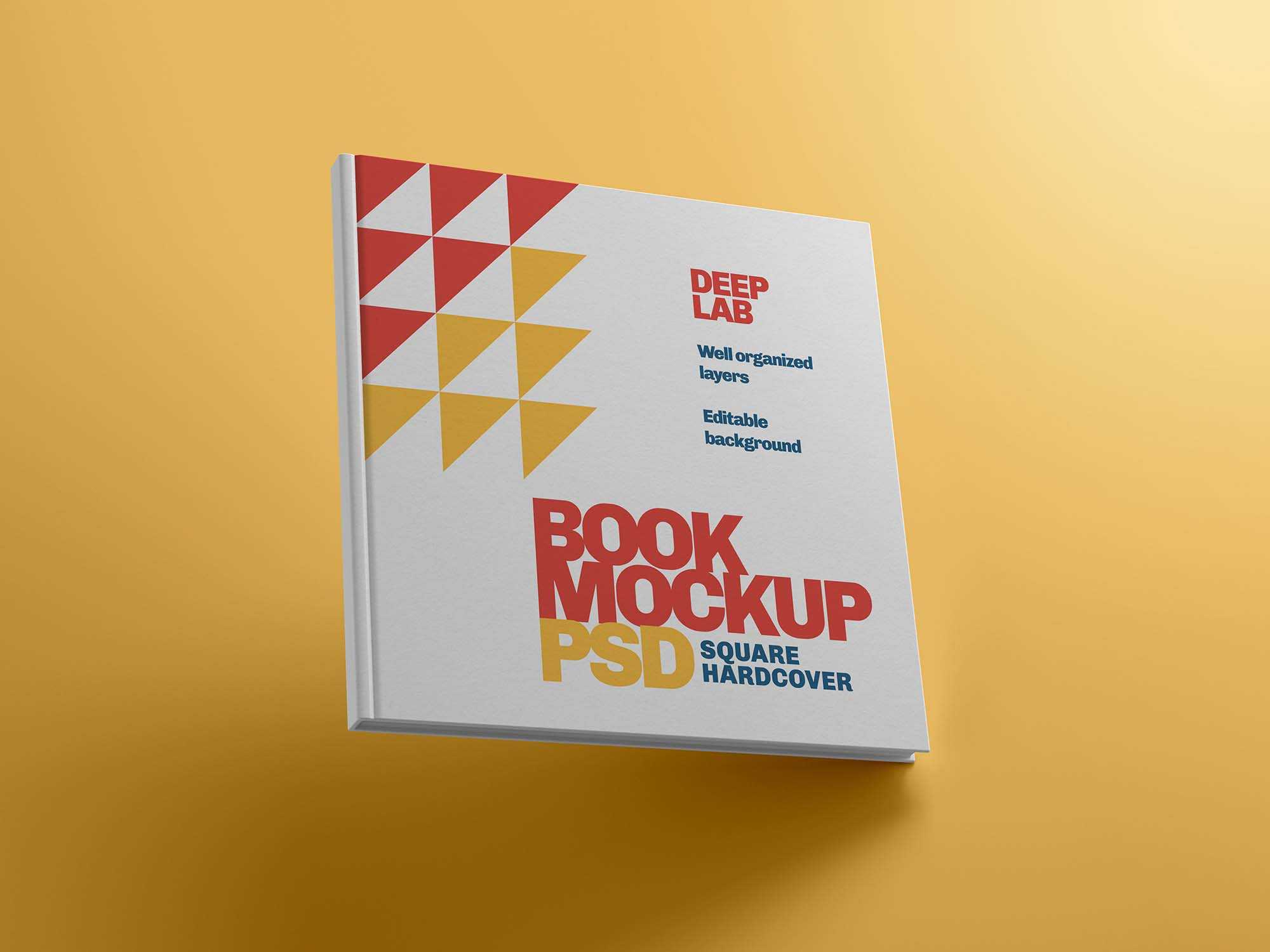 Free Square Book Hardcover Mockup (PSD)
