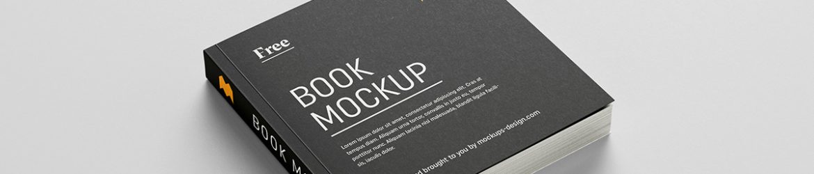 Free square book mockup
