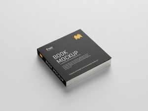 Free square book mockup