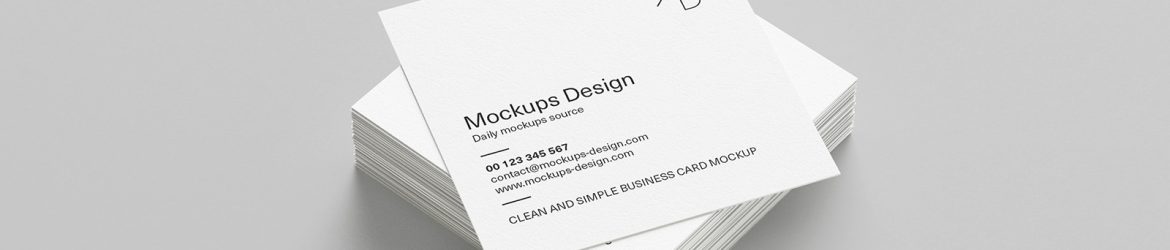 Free square business card mockup
