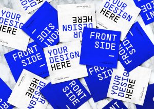 Free Square Business Card Mockup (PSD)