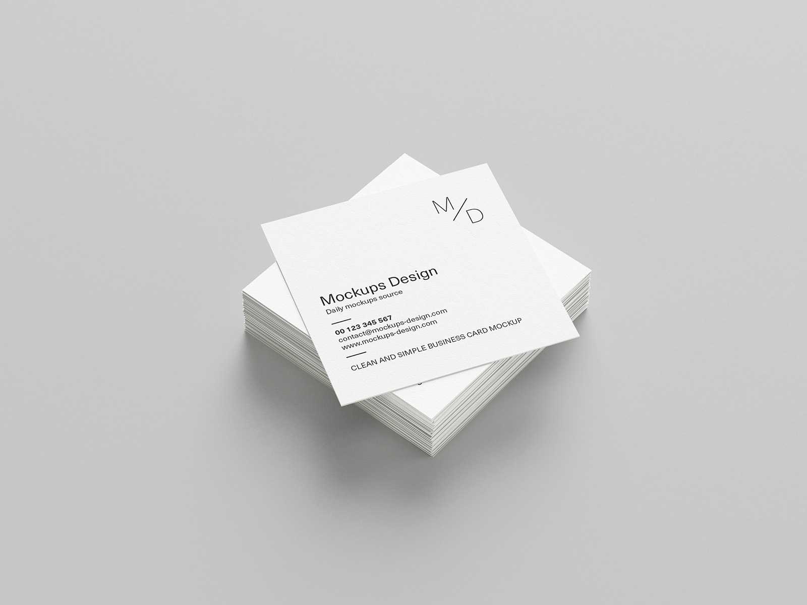 Free square business card mockup