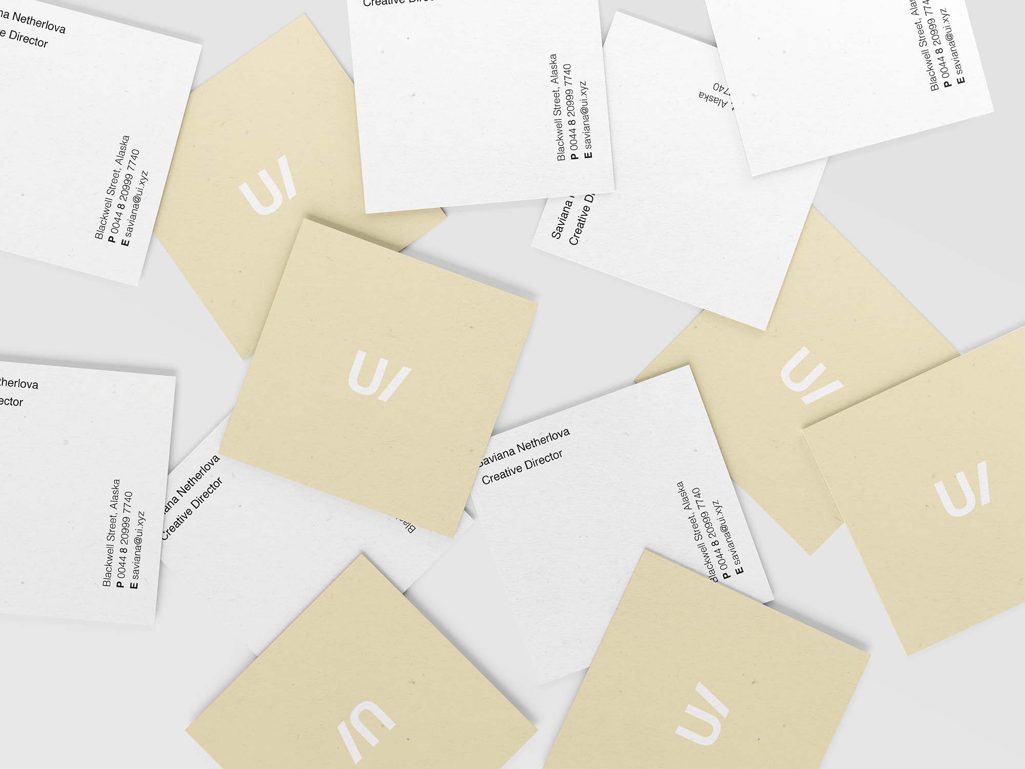 Free Square Business Cards Mockup (PSD)