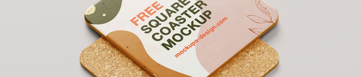 Free square coaster mockup Free square coaster mockup