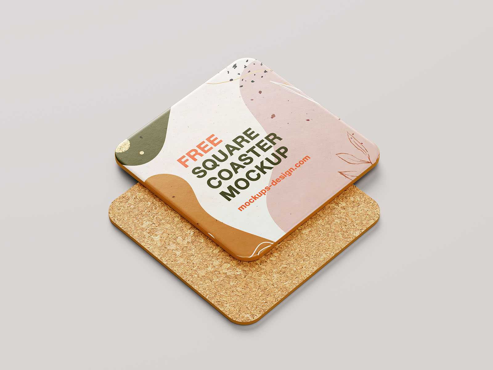Free square coaster mockup