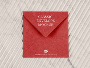 Free Square Envelope Mockup (PSD)