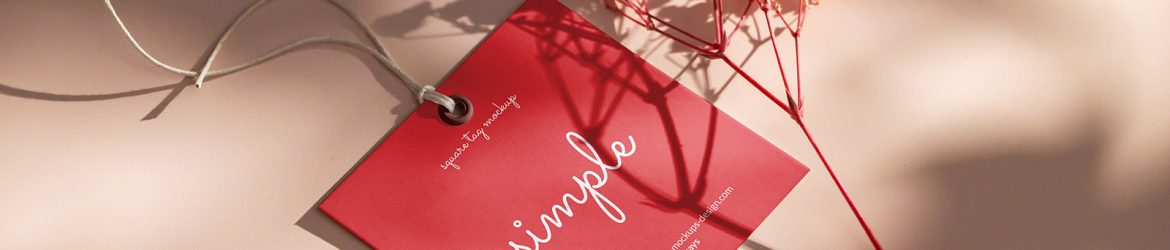 Free square label tag mockup