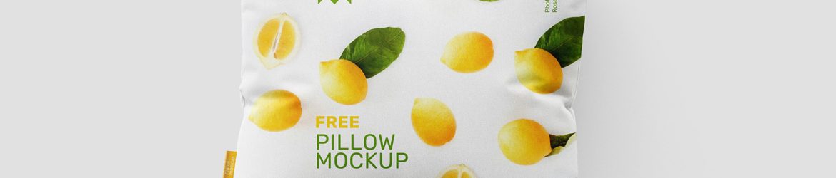 Free square pillow mockup