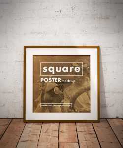 Free square poster mockup