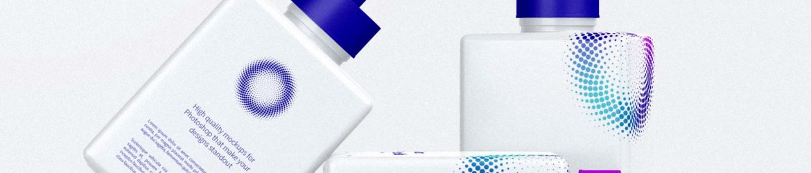 Free Square Pump Bottles Mockup (PSD)