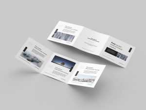 Free square trifold flyer mockup