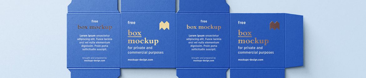 Free square unfolded box mockup