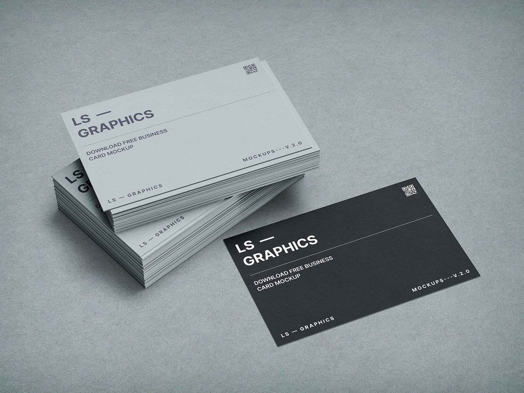 Free Stacked Business Cards Mockup V2.0 (PSD)