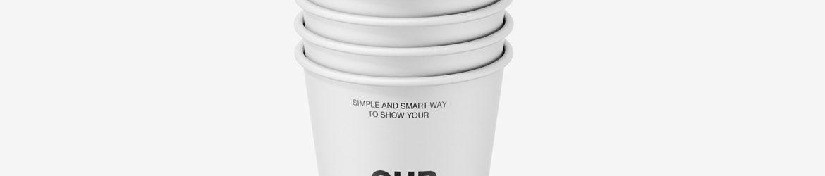 Free stacked paper cups mockup