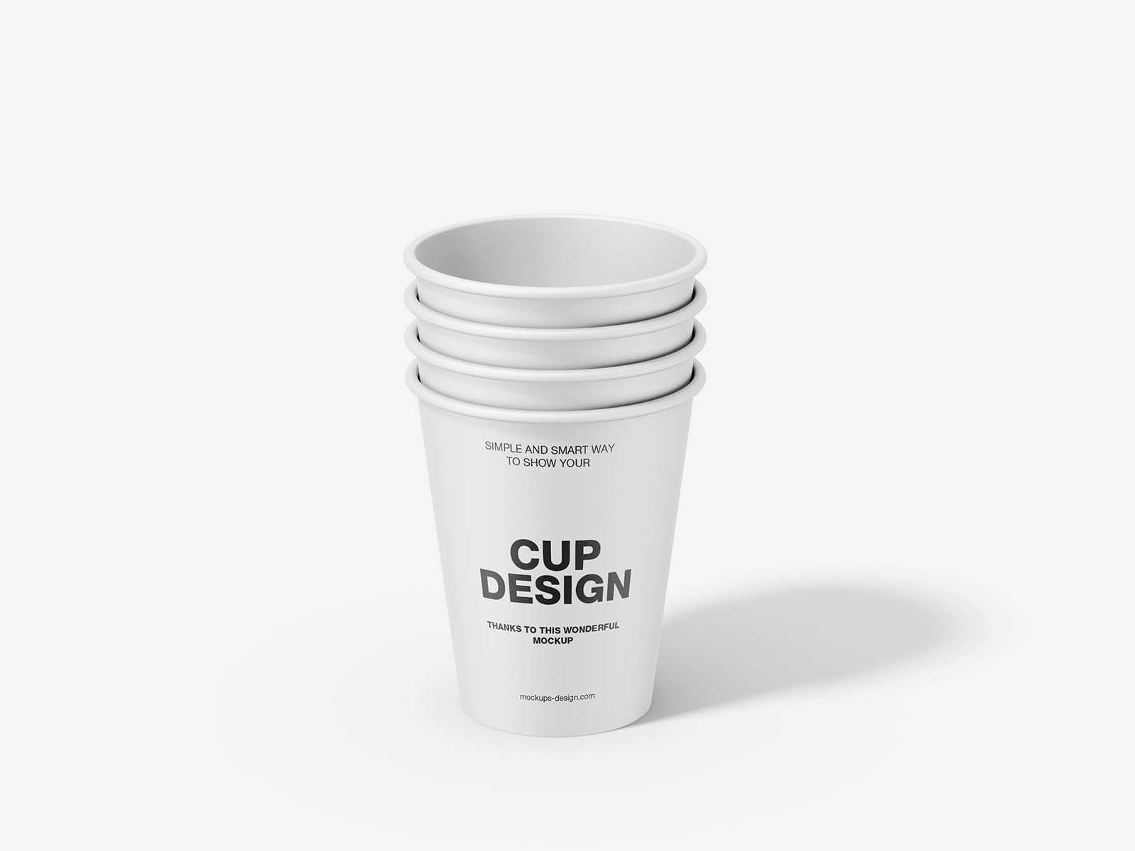 Free stacked paper cups mockup