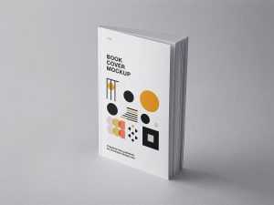 Free standing book cover mockup