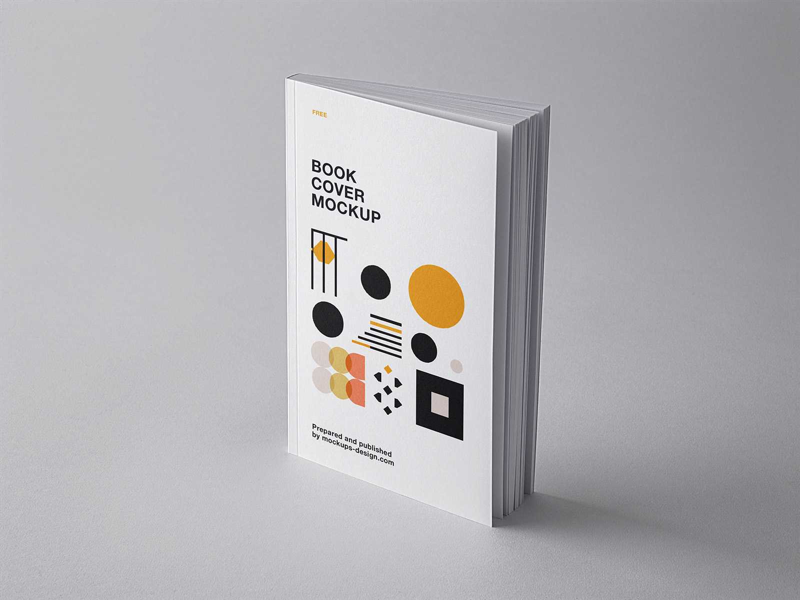 Free standing book cover mockup