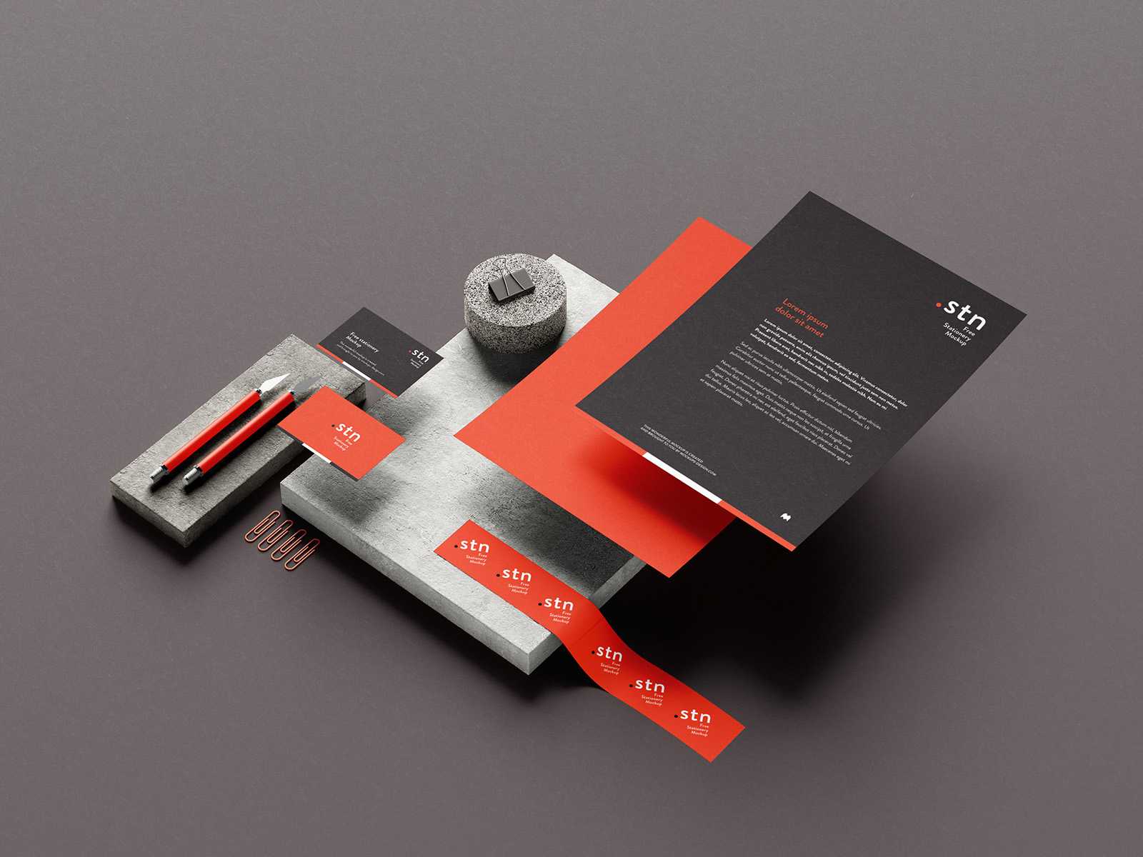 Free stationery mockup