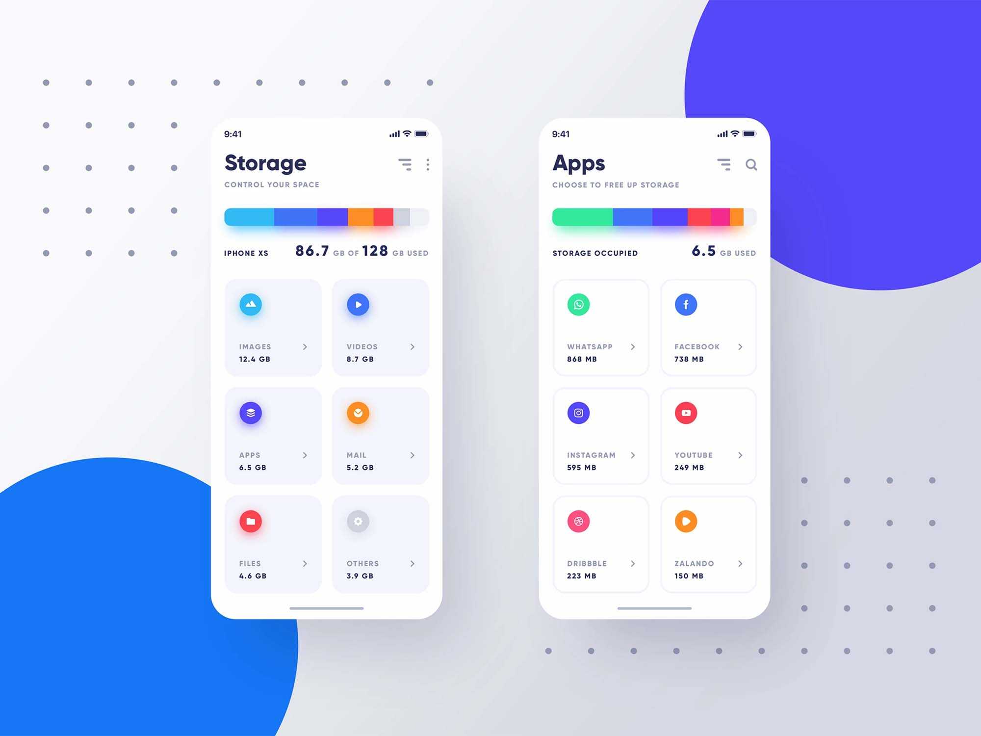 Free Storage App Template (PSD)