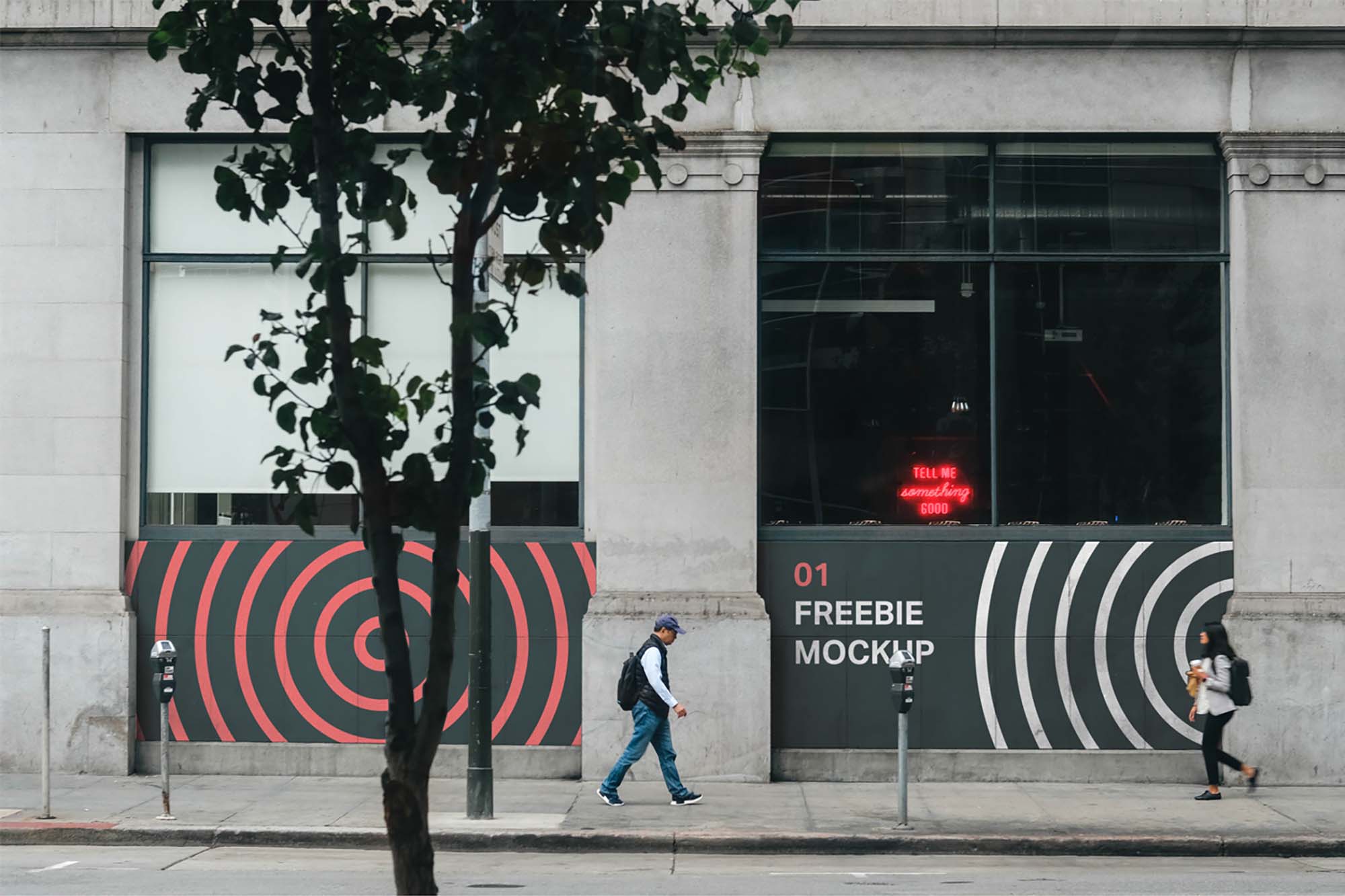 Free Store Front Wall Mockup (PSD)