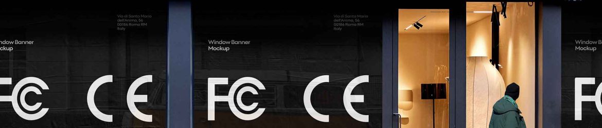 Free Store Window Banner Mockup (PSD)
