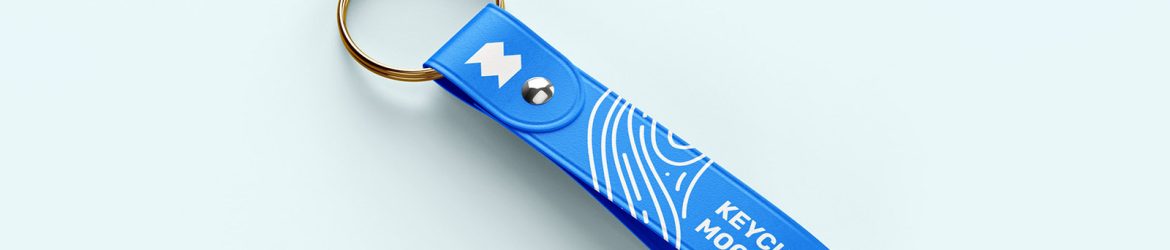 Free strap keychain mockup