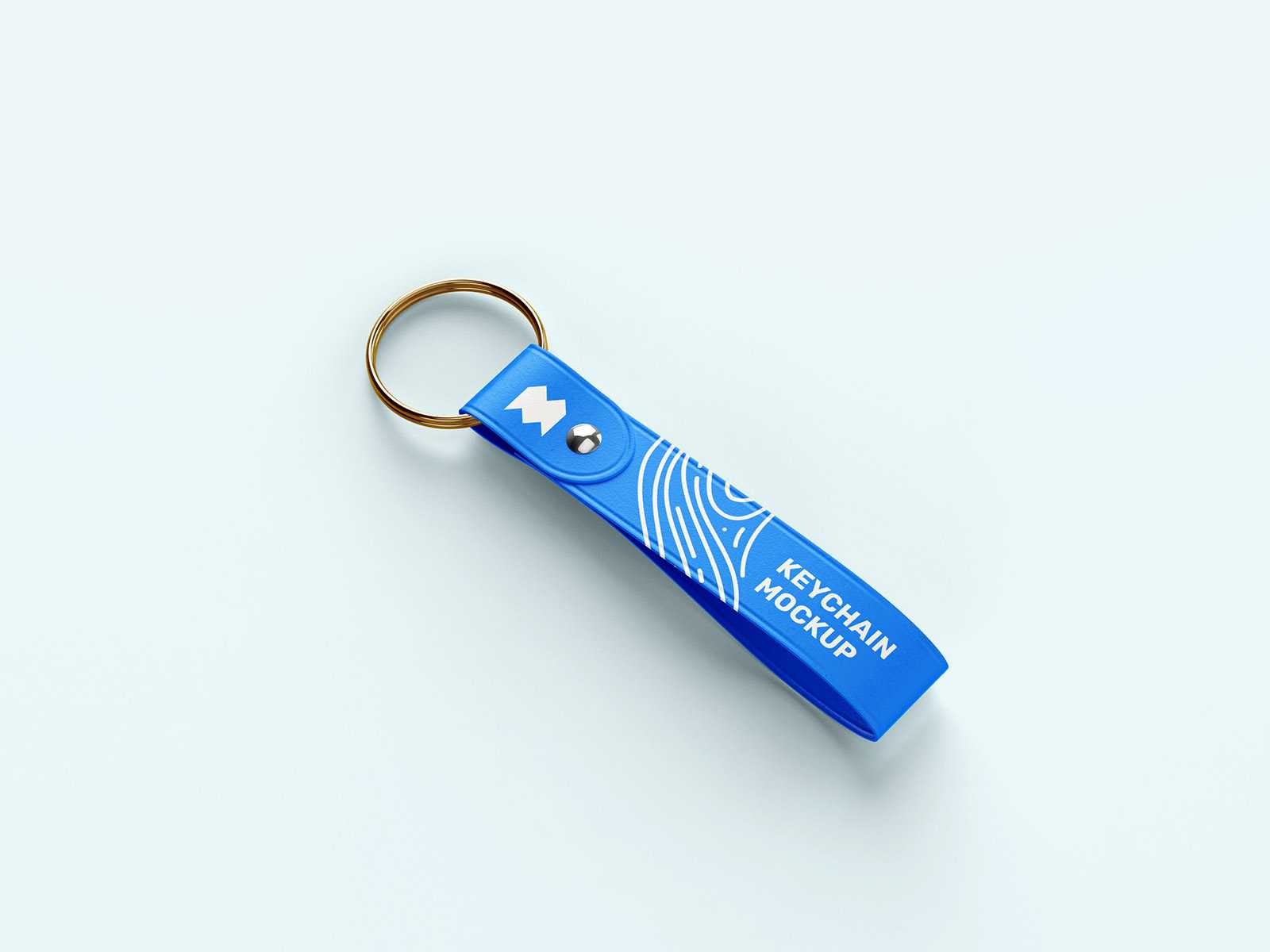 Free strap keychain mockup