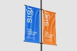 Free street banner mockup - Instant Download