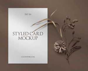 Free Styled Card Mockup (PSD)
