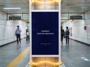 Free Subway Poster Mockup (PSD)