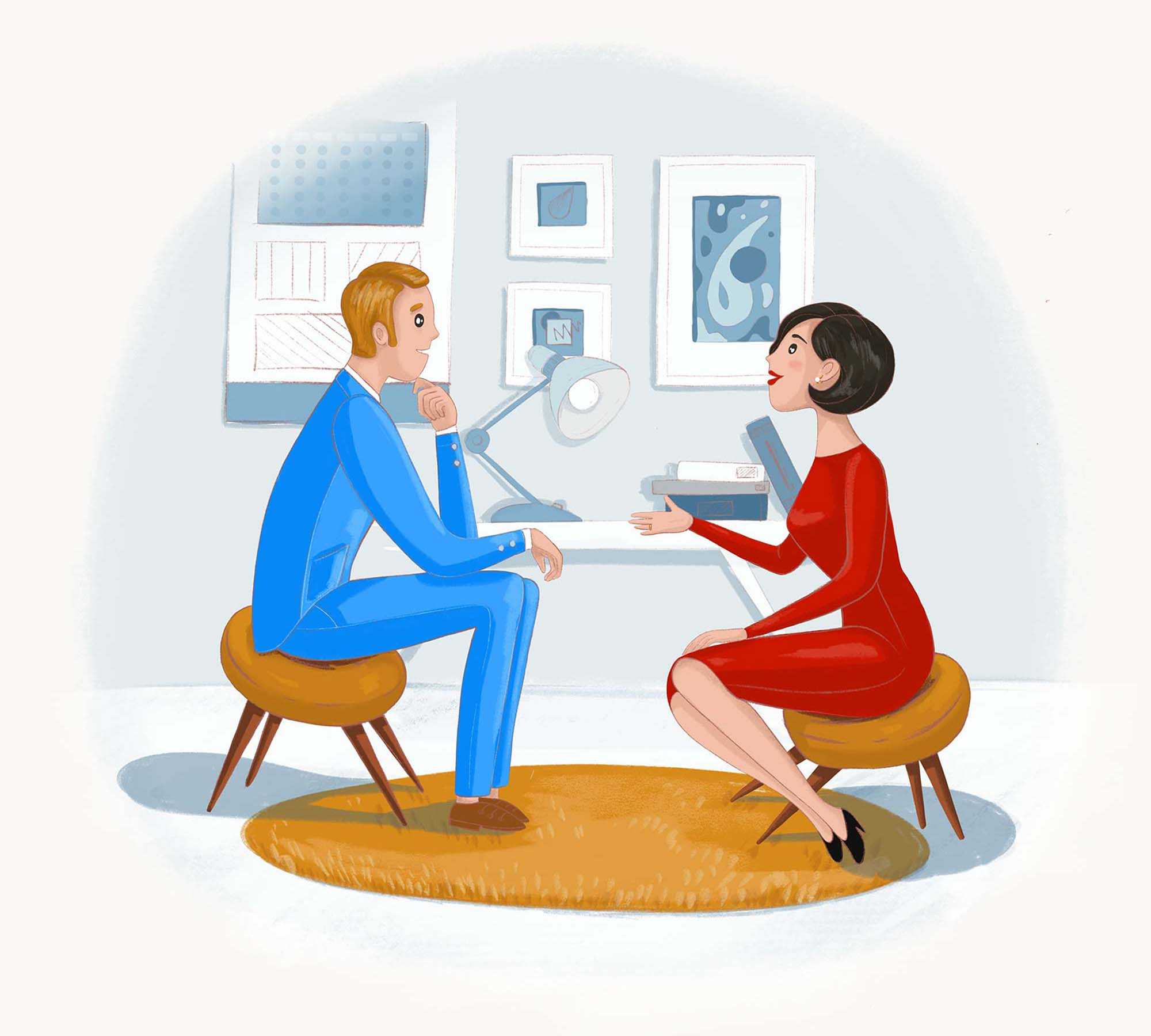 Free Talk with Client Illustration (PSD)