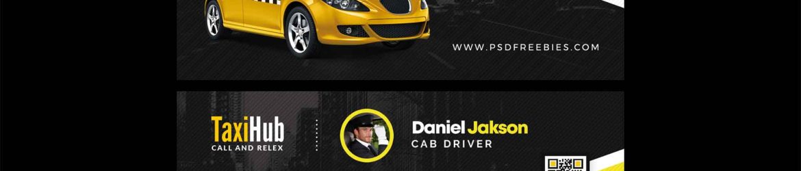Free Taxi Service Business Card Template (PSD)