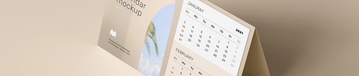 Free tent calendar mockup