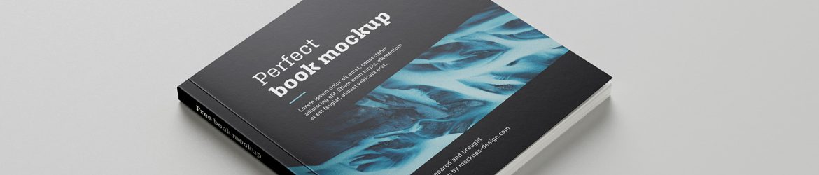 Free thin square book mockup