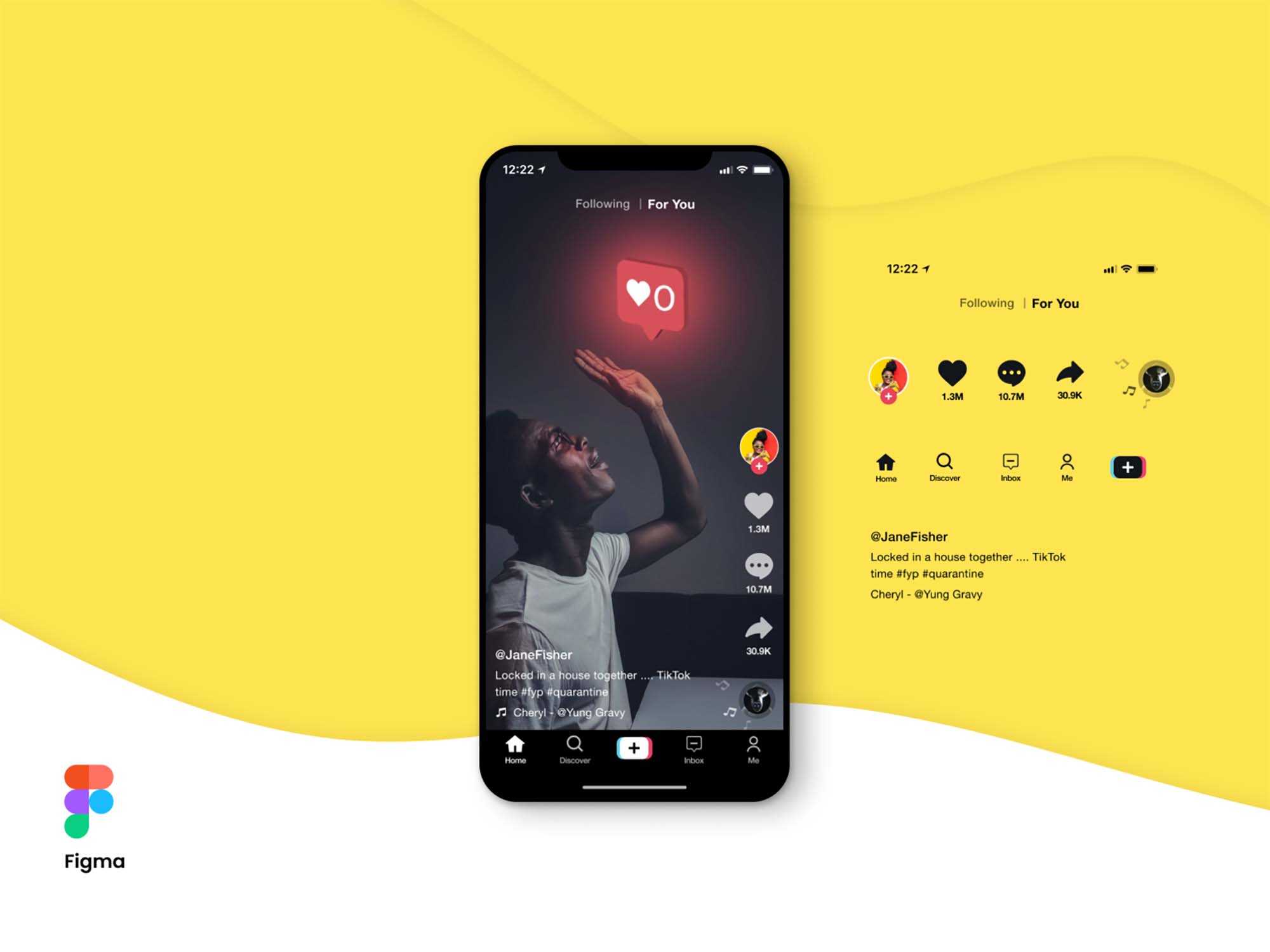 Free TikTok Screen UI Mockup (FIG)