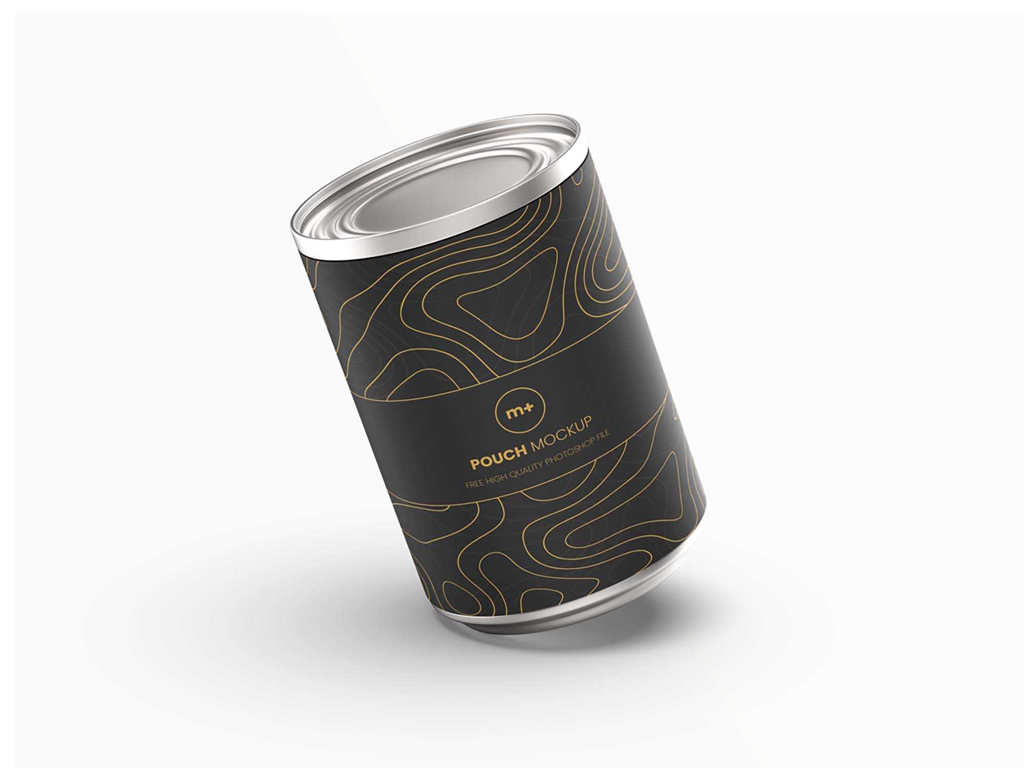 Free Tilted Tin Can Mockup (PSD)