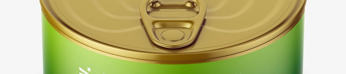 Free tin can mockup / top view