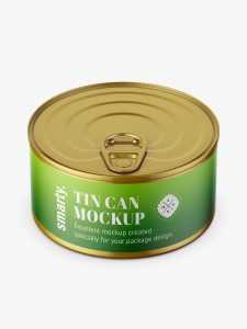 Free tin can mockup / top view