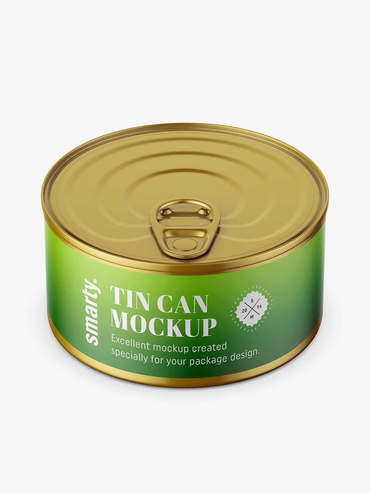 Free tin can mockup / top view