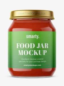 Free tomato puree jar mockup