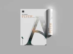 Free Top View A4 Paper Flyer Mockup (PSD)