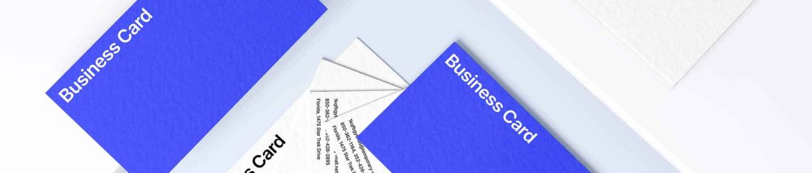 Free Top View Business Cards Mockup (PSD)