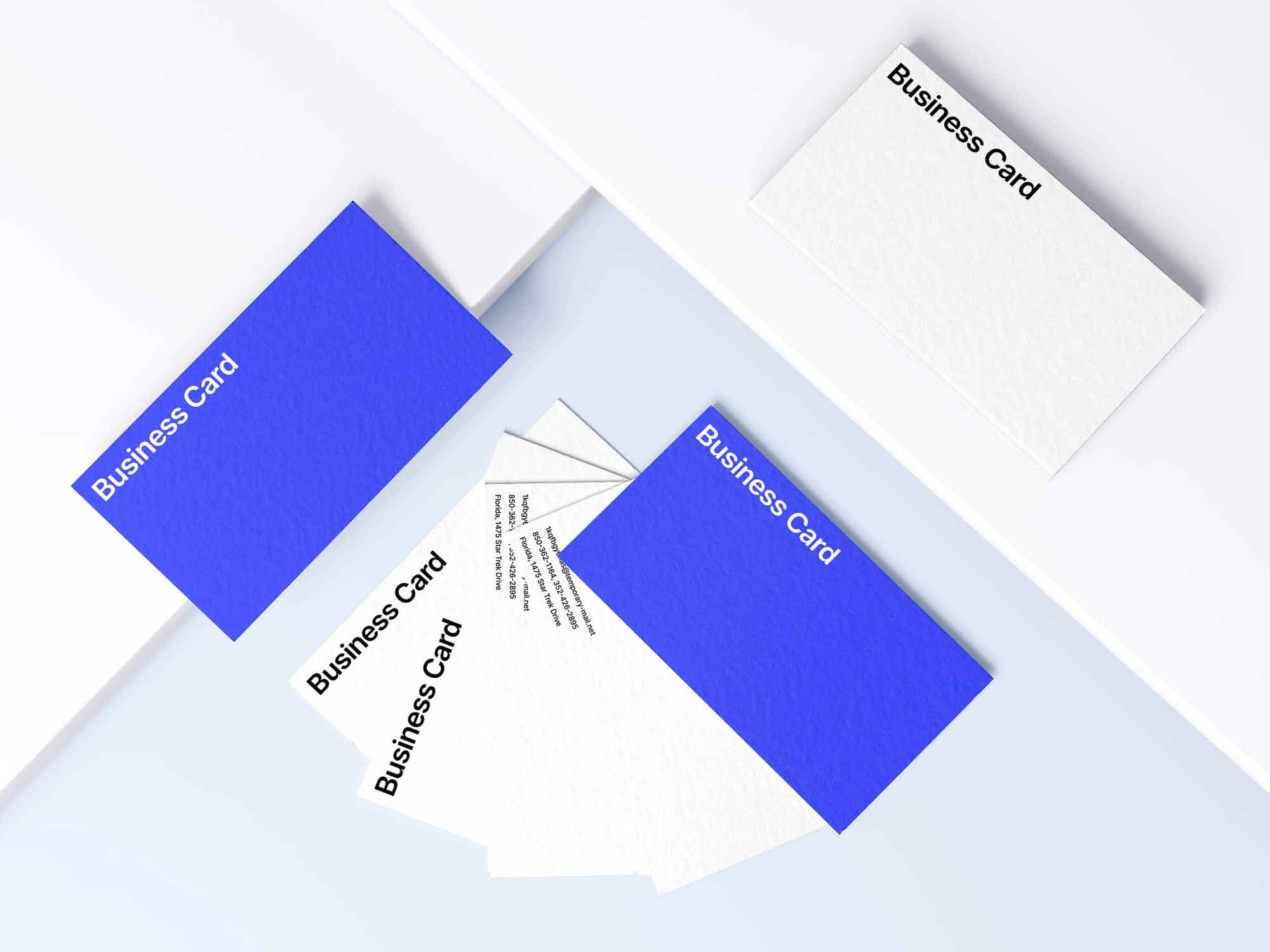 Free Top View Business Cards Mockup (PSD)