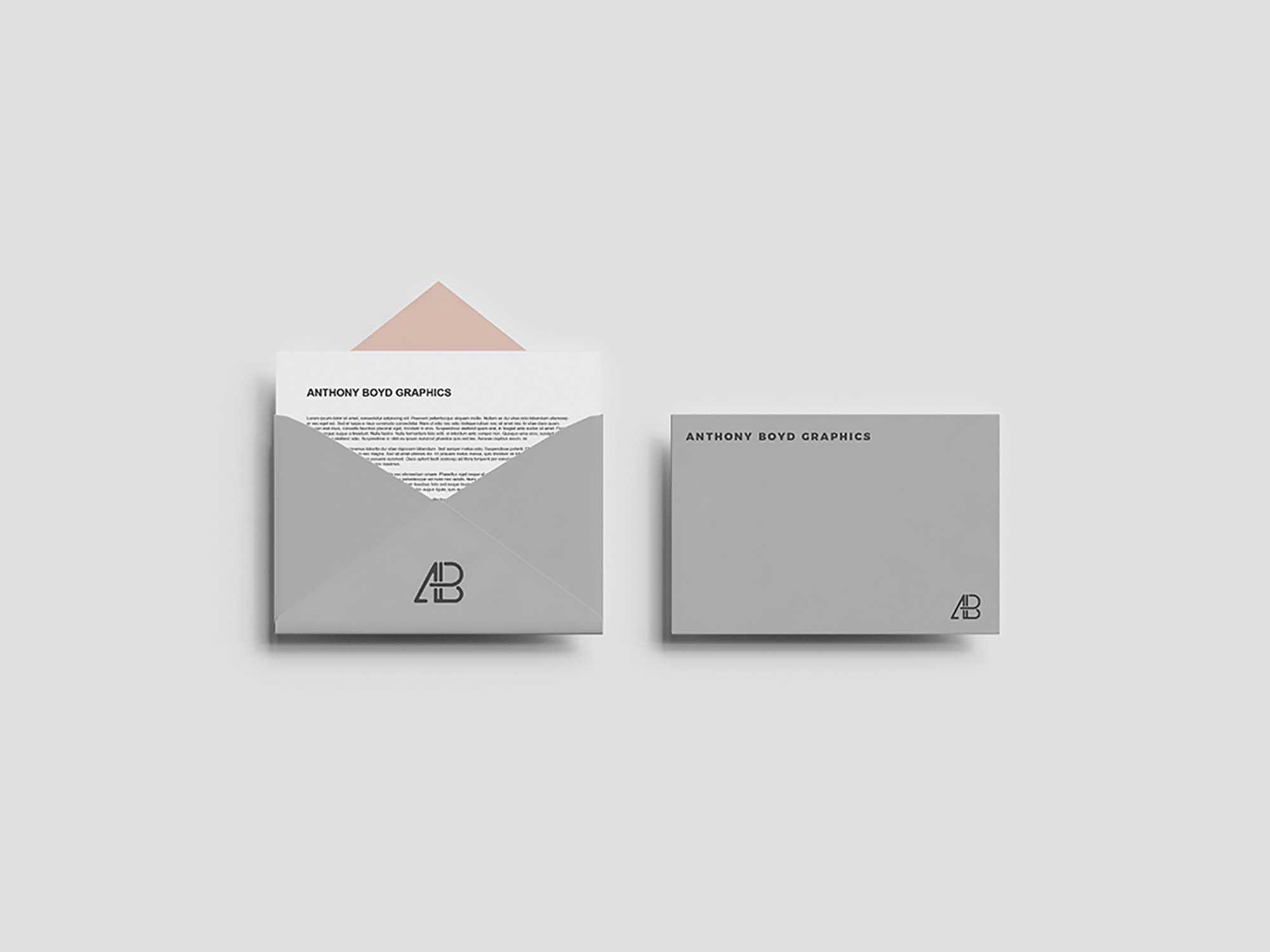 Free Top View Envelope Mockup (PSD)