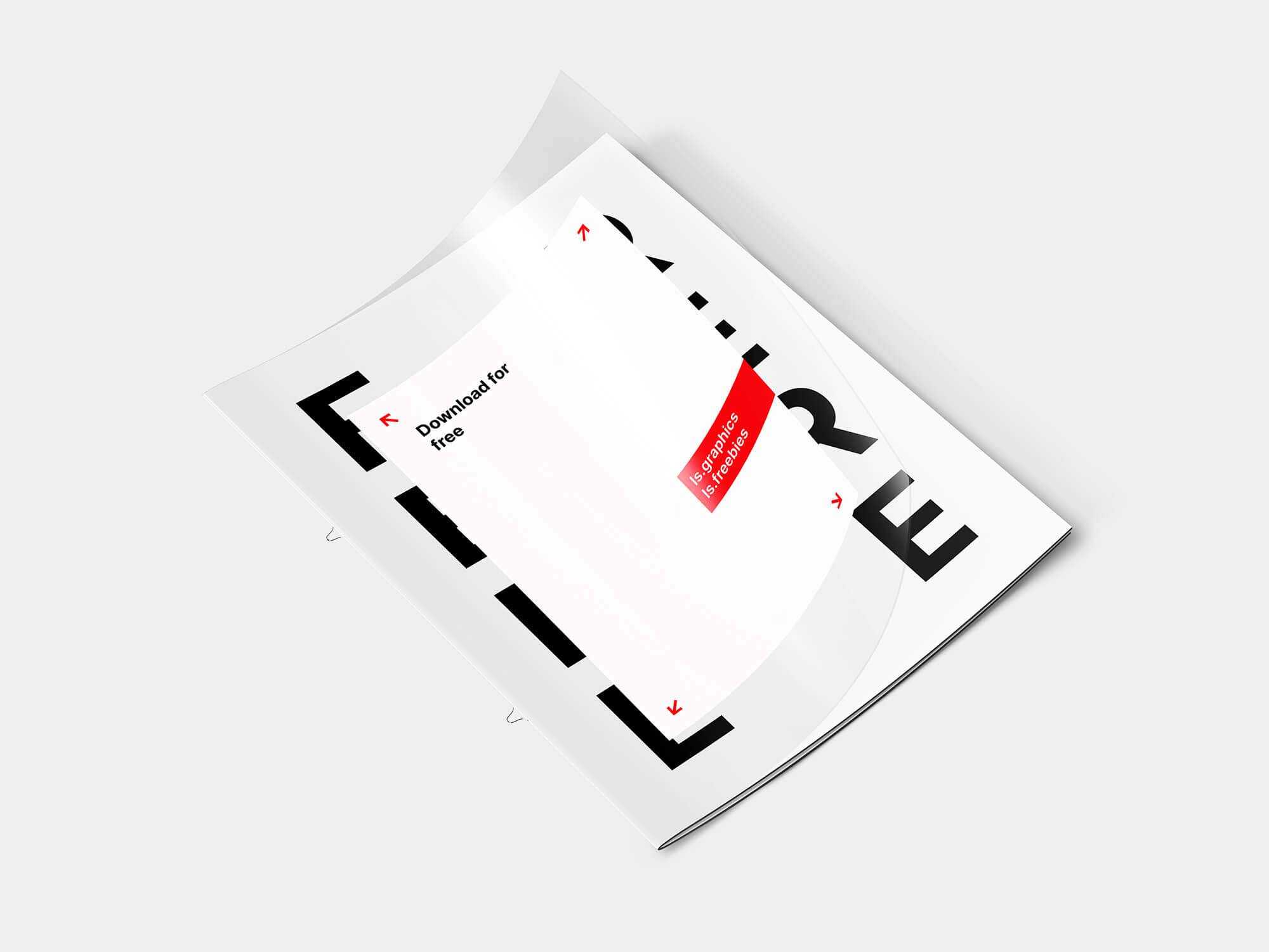 Free Transparent Cover Brochure Mockup (PSD)