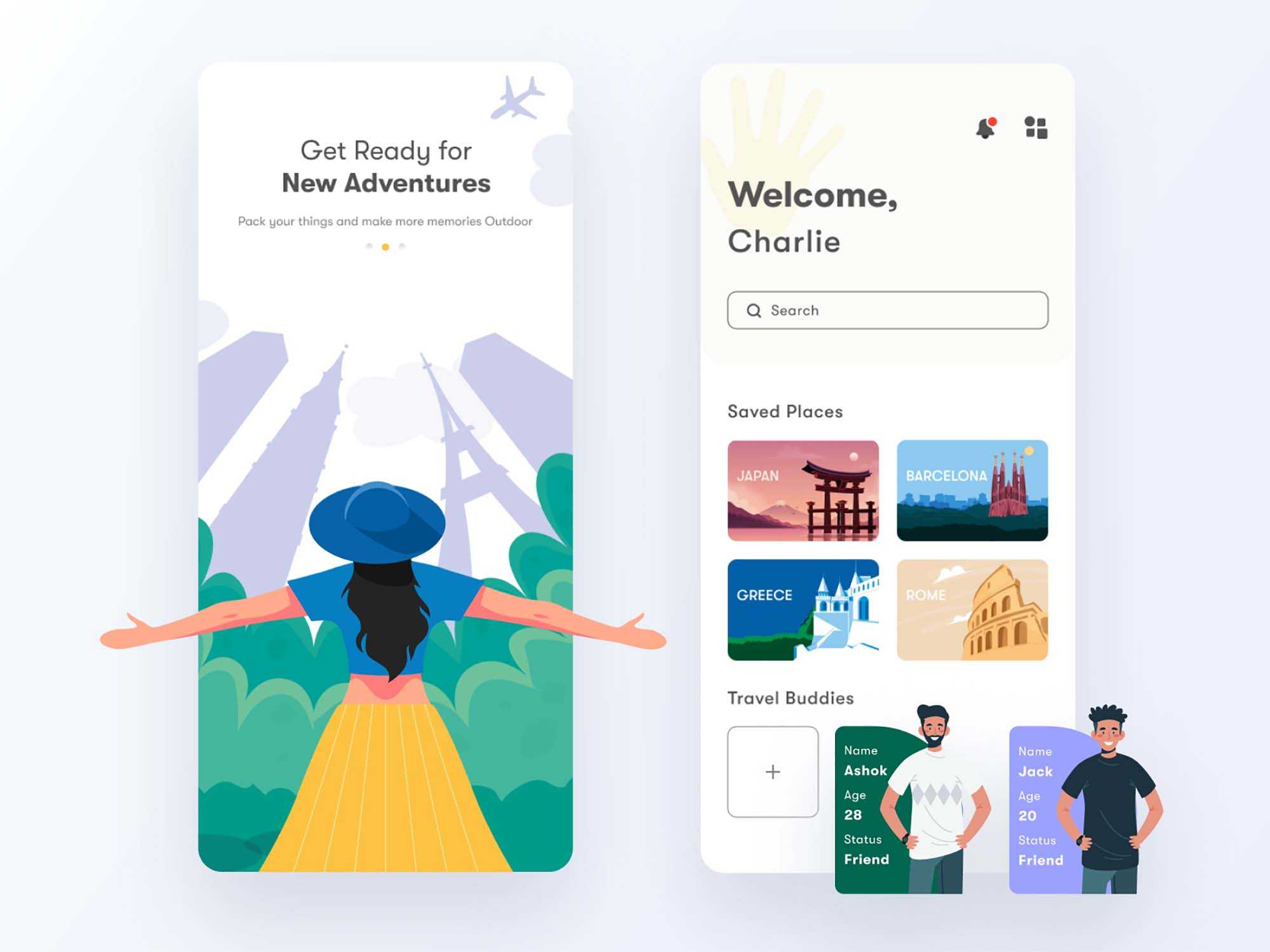 Free Travel App Ui Template (FIG)
